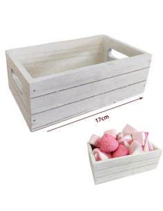 Caja Madera blanca 17x10x6cm 1ud para Mesa Dulce