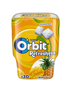 Orbit Refresher's Tropical 30 chicles sin azúcar 6 botes
