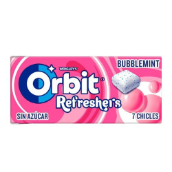Chicles Orbit Refreshers Bubblemint 16 cajitas de 7 chicles Sin Azúcar