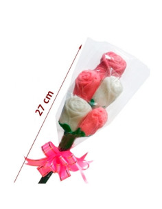 Ramos de 5 Rosas de chuches Nubes 75gr 12uds