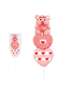 Brocheta Osito Love de Nube y corazones 50gr 16uds Sidral