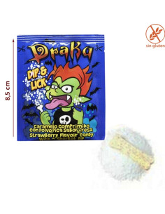 Sobres Pica pica Drakus con caramelo hueso comprimido 150Uds