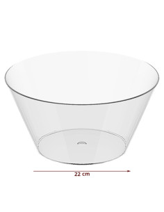 Bol Grande  2L Plástico Duro Transparente para nubes en Mesa Chuches