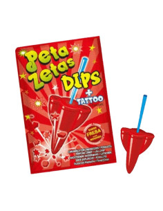 Peta Zetas Dips sabor Fresa con piruleta 50uds