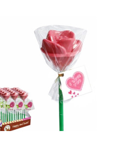 Piruletas Rosas 3D de Chocolate 12uds Menudos Duendes