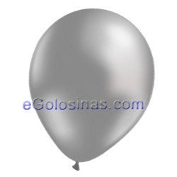 GLOBOS LATEX METALIZADO PLATA 22cm 50uds