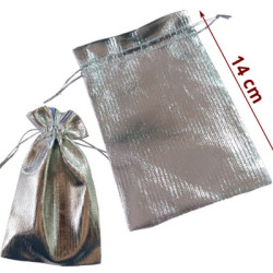 3 BOLSITAS TELA PLATA de 10x14cm
