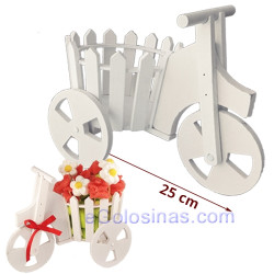 CARRO BLANCO DECORACION MESA CHUCHES