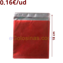 BOLSA METALIZADA ROJA 12x18cm 10uds