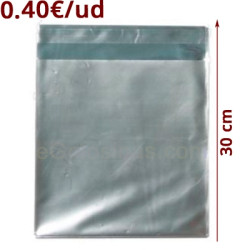 BOLSA METALIZADA PLATEADA 22x33cm 4uds