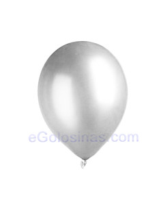 GLOBOS LATEX COLOR PLATA 23cm 10uds